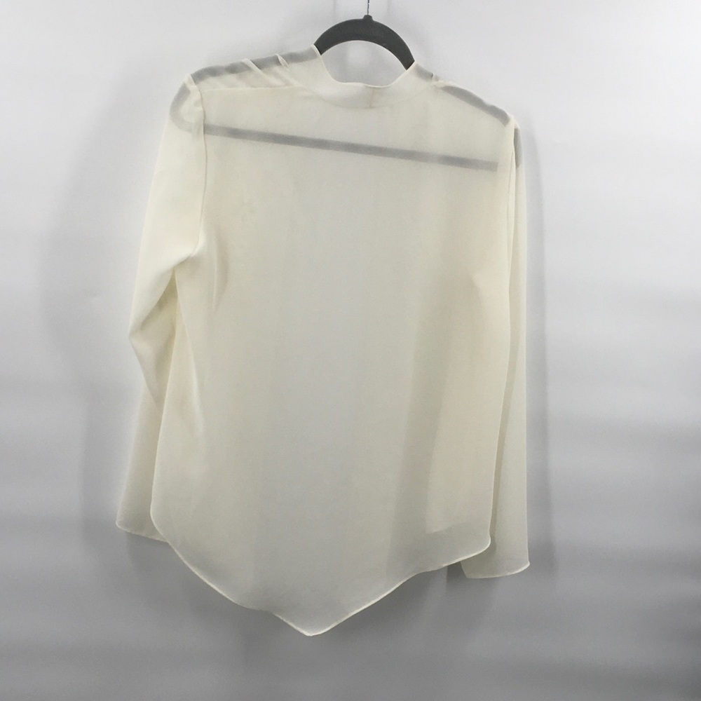 Cream off-white embroidered sheer open fro… - Picture 3 of 6